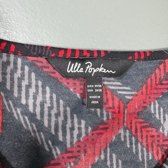 Ulla Popken Red & Black Plaid Grunge Shift Dress - Size 24/26 - Womens Plus Size - Picture 4 of 6